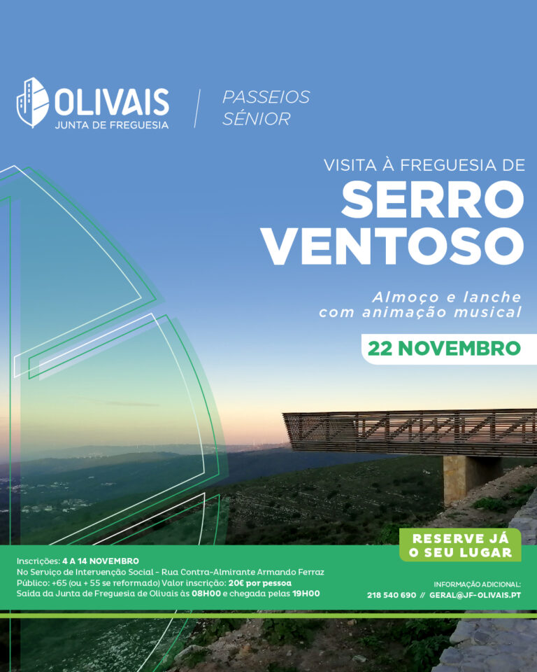 Passeio Sénior Inscrições Serro Ventoso
